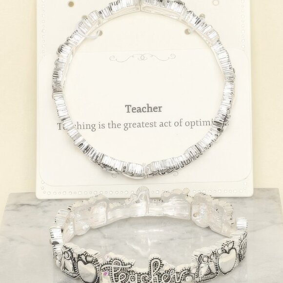 Inspirational Teacher Message Stretch Bracelet - Picture 2 of 2